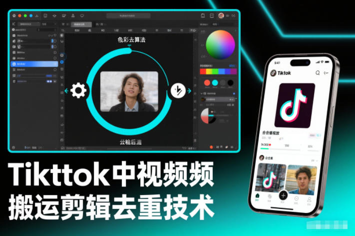 Tiktok中视频纯搬运剪辑去重技术，外来技术，自行测试-大伟资源网