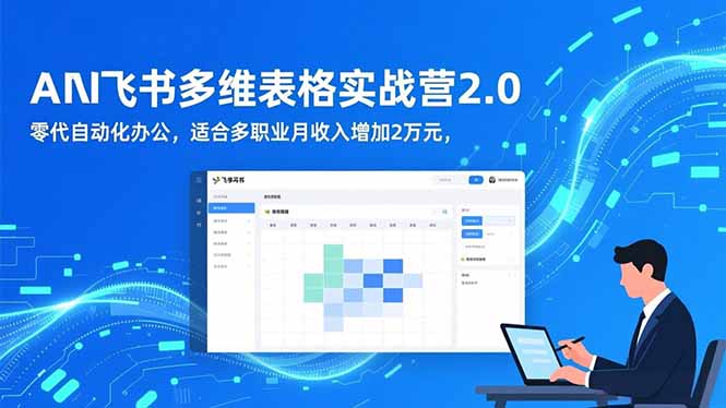 AI+飞书多维表格实战营2.0：零代码自动化办公，适合多职业月收入增加2万元-大伟资源网
