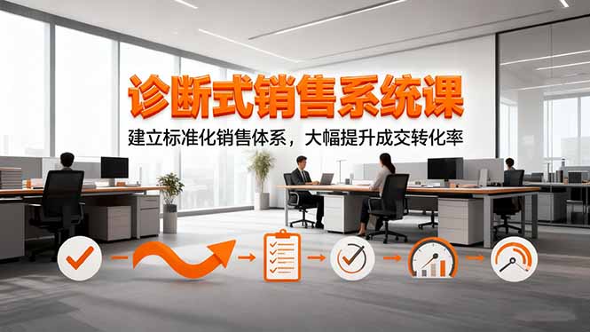 诊断式销售系统课，建立标准化销售体系，大幅提升成交转化率-大伟资源网