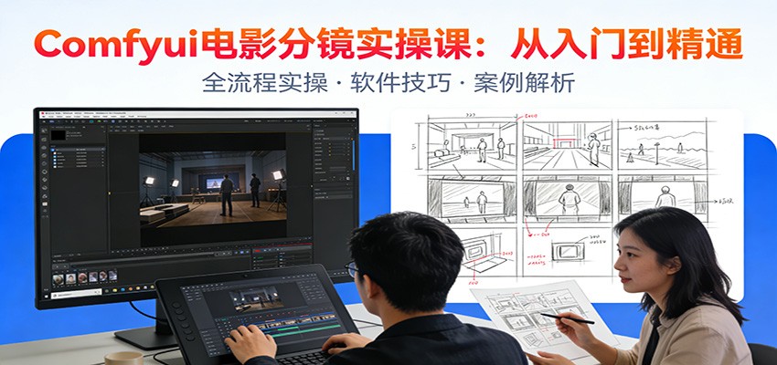 ComfyUI电影分镜实操课：分镜一致性，全流程AI视频制作，零基础也能做专业分镜-大伟资源网