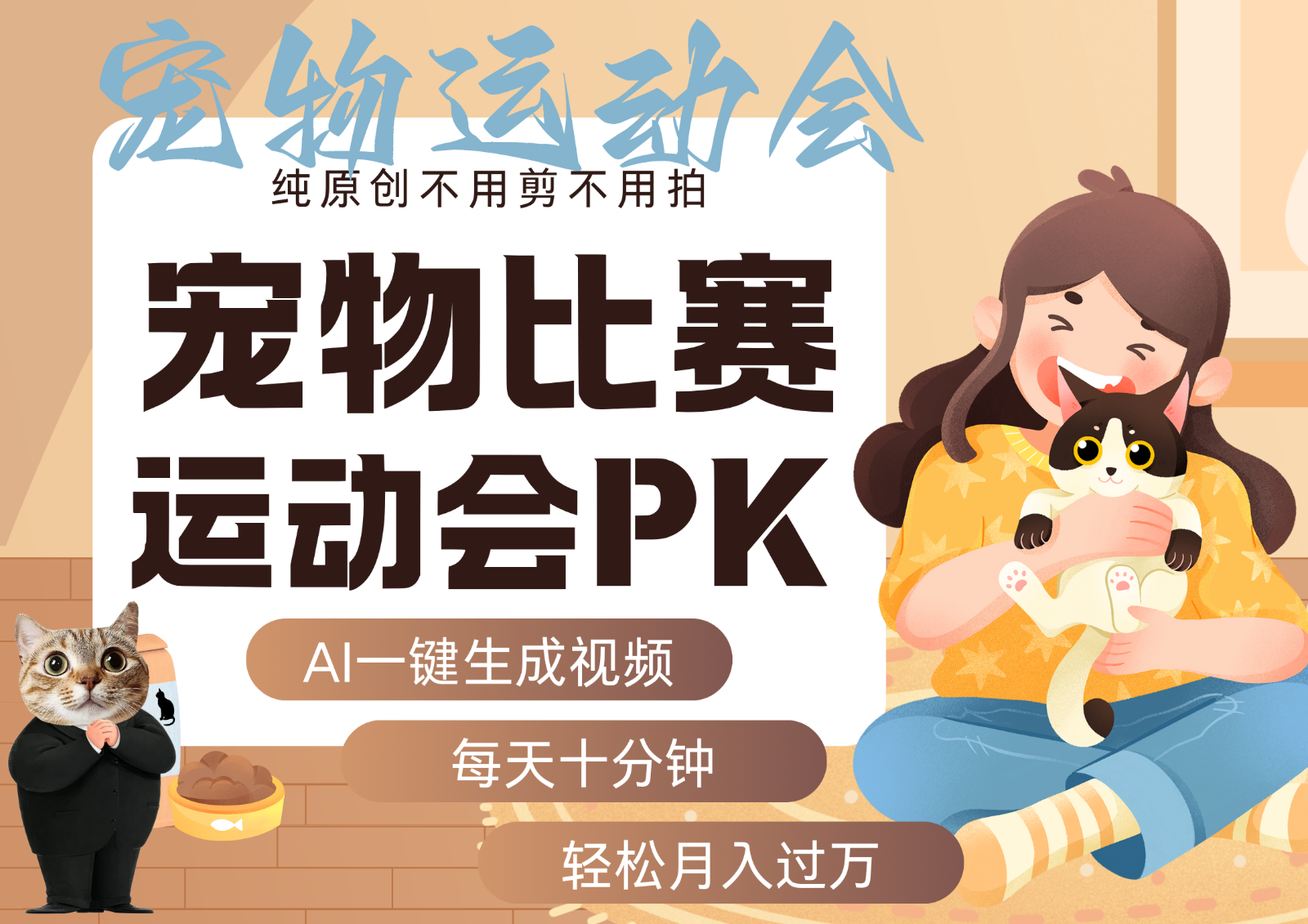 AI萌宠运动员跳水 射击 篮球 足球比赛 每天十分钟 附详细提示词文案库 代替做…-大伟资源网