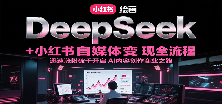 DeepSeek绘画+小红书自媒体变现全流程，迅速涨粉破千开启AI内容创作商业之路-大伟资源网