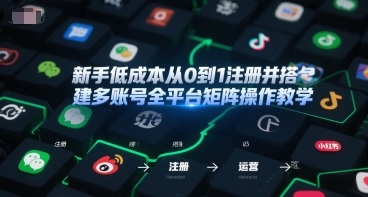 新手低成本从0到1注册并搭建多账号全平台矩阵操作教学，手机号-邮箱-IP-工具-大伟资源网