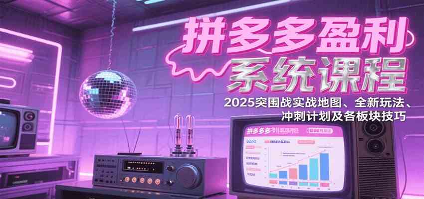 拼多多盈利系统课：2025突围战实战地图、全新玩法、冲刺计划及各板块技巧（更新7月）-大伟资源网