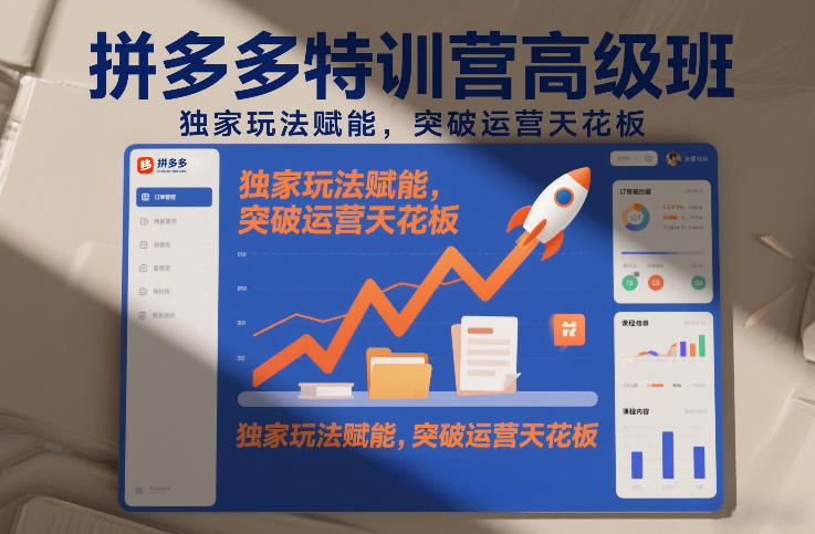 拼多多特训营高阶班，独家玩法赋能，突破运营天花板(更新26年2月)-大伟资源网