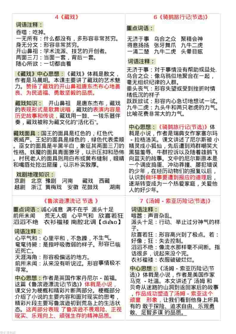 六年级下语文全册最新课课贴-大伟资源网