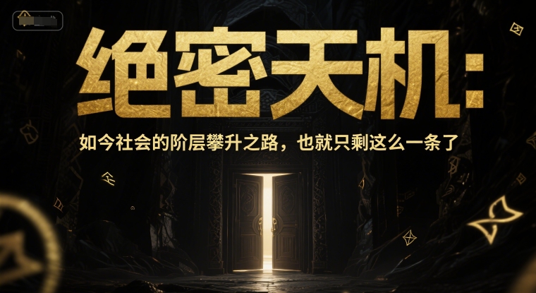 付费文章：绝密天机：如今社会的阶层攀升之路，也就只剩这么一条了-大伟资源网