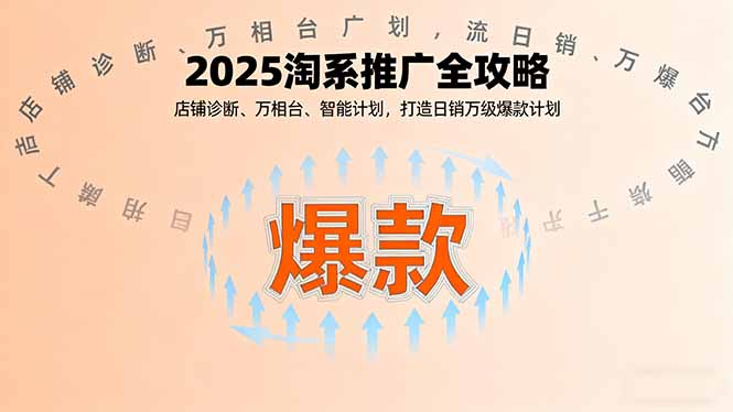 2025淘系推广全攻略，店铺诊断、万相台、智能计划，打造日销万级爆款计划-大伟资源网