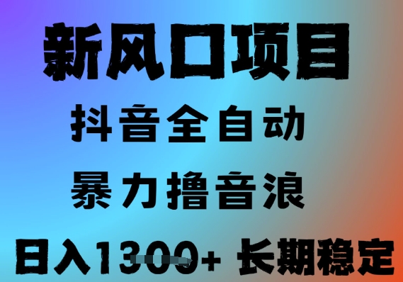 最新风口抖音无人直播撸音浪，全自动运行，小白可玩，长期稳定，日入1.3k，可批量收益翻倍【揭秘】-大伟资源网