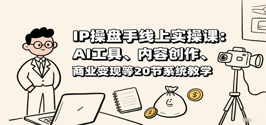 IP操盘手线上实操课：AI工具、内容创作、商业变现等20节系统教学-大伟资源网