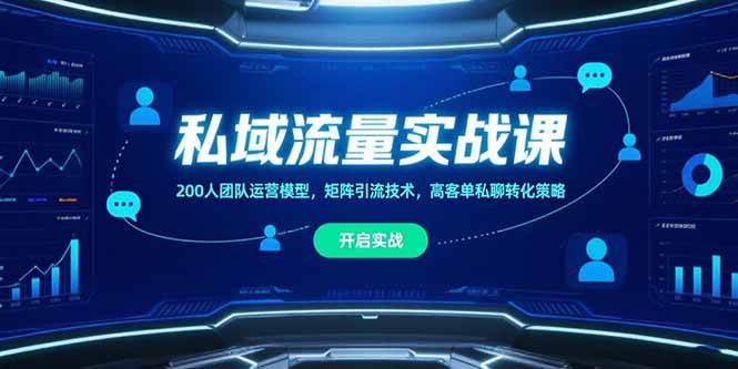 （15403期）私域流量实战课，200人团队运营模型，矩阵引流技术，高客单私聊转化策略-大伟资源网