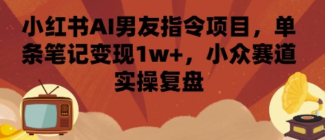 小红书AI男友指令项目，单条笔记变现1w+，小众赛道实操复盘-大伟资源网