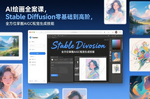 AI绘画全案课，Stable Diffusion零基础到高阶，全方位掌握AIGC视觉生成技能-大伟资源网