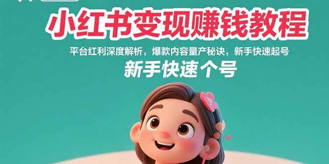 （15559期）小红书变现赚钱教程：平台红利深度解析，爆款内容量产秘诀，新手快速起号-大伟资源网
