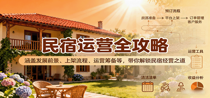 民宿运营全攻略：涵盖发展前景、上架流程、运营筹备等，带你解锁民宿经营之道-大伟资源网