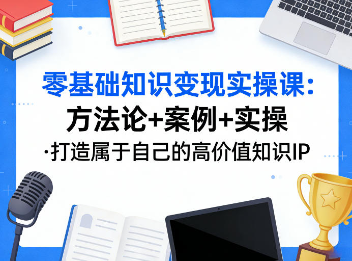 零基础知识变现实操课，方法论+案例+实操，打造属于自己的高价值知识IP-大伟资源网