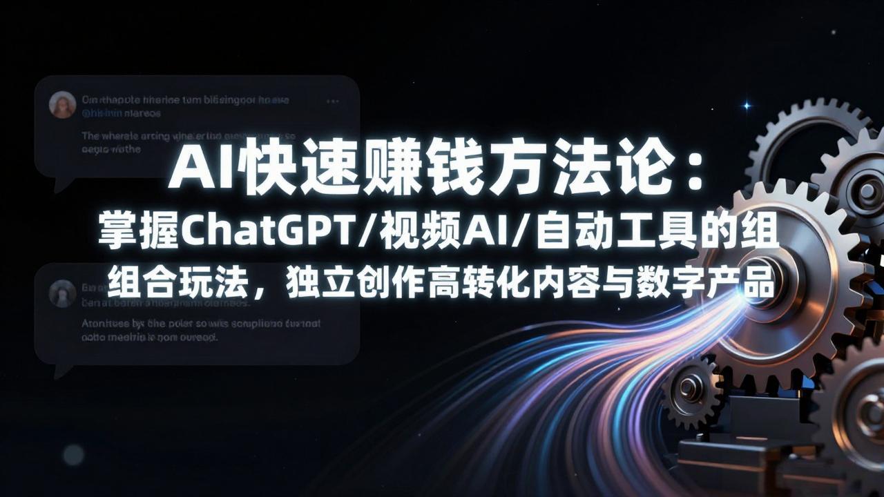 AI快速赚钱方法论：掌握ChatGPT/视频AI/自动化工具的组合玩法，独立创作高转化内容与数字产品-大伟资源网
