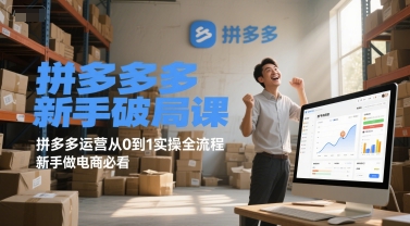 拼多多新手破局课，拼多多运营从0到1实操全流程，新手做电商必看-大伟资源网