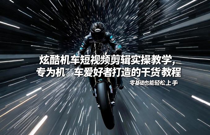 炫酷机车短视频剪辑实操教学，专为机车爱好者打造的干货教程，零基础也能轻松上手-大伟资源网