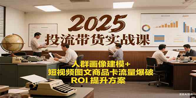 2025投流带货实战课：人群画像建模+短视频图文商品卡流量爆破ROI提升方案-大伟资源网
