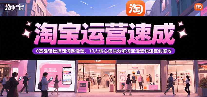 淘宝运营速成，0基础轻松搞定网店运营，10大核心模块分解快速复制落地（更新）-大伟资源网