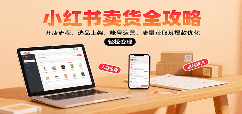 小红书卖货全攻略：开店流程、选品上架、账号运营、流量获取及爆款优化，轻松变现-大伟资源网
