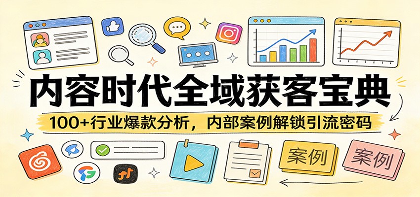 内容时代全域获客宝典：100+行业爆款分析，内部案例解锁引流密码-大伟资源网