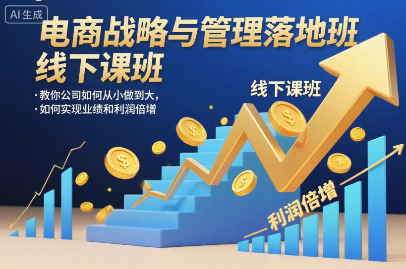 电商战略与管理落地班线下课，教你公司如何从小做到大，如何实现业绩和利润倍增【录音】-大伟资源网