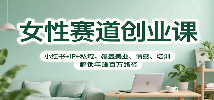 女性赛道创业课：小红书+IP+私域，覆盖美业、情感、培训，解锁年赚百万路径-大伟资源网