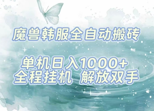最新韩服游戏搬砖，单机日入1k+，全自动运行挂G项目，解放双手【揭秘】-大伟资源网