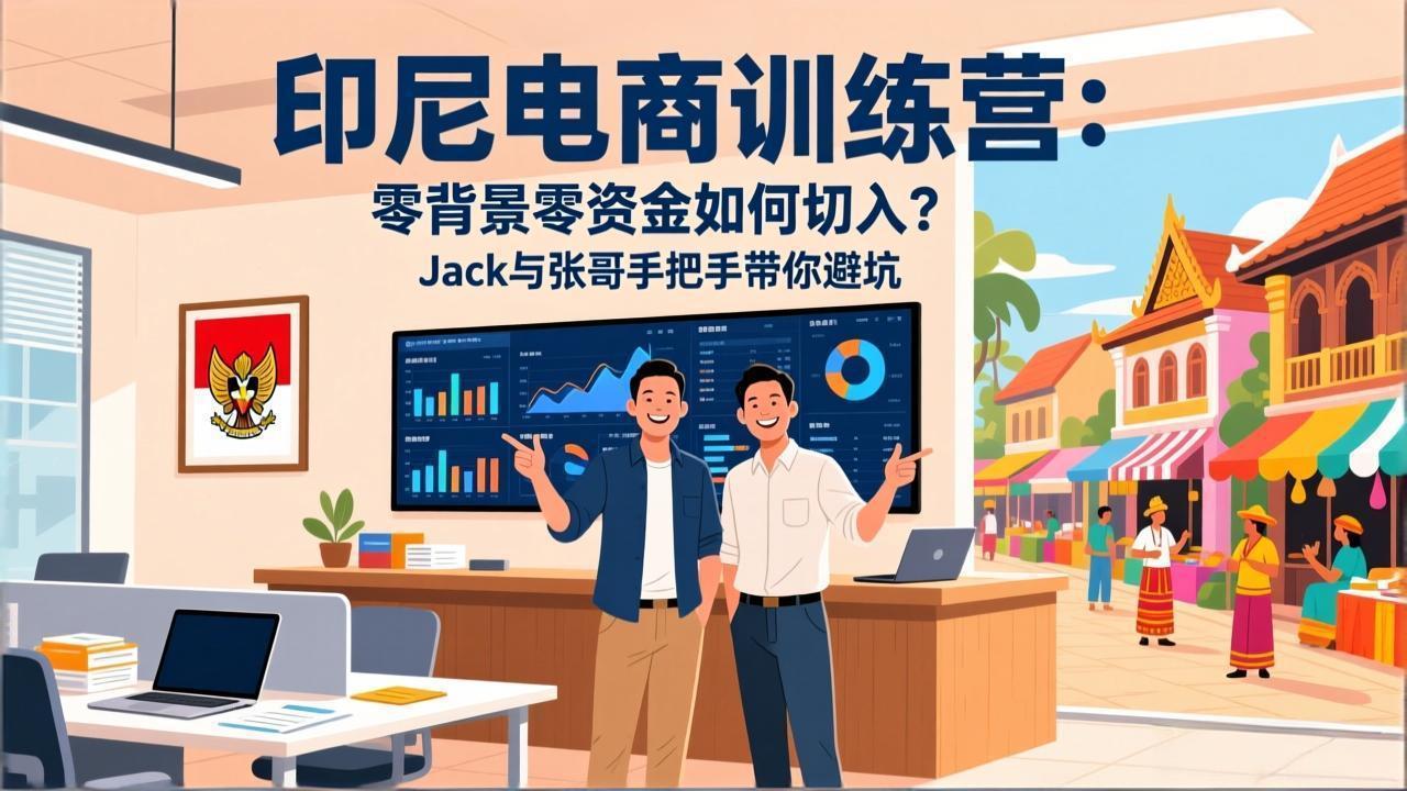 印尼电商训练营：零背景零资金如何切入？Jack与张哥手把手带你避坑-大伟资源网