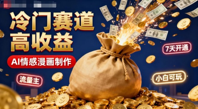 公众号冷门赛道，用AI做情感漫画，7天开通流量主，操作简单，小白可玩-大伟资源网