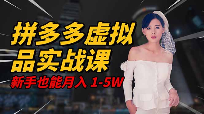 2025 拼多多虚拟品系统实战课，轻资产项目，可矩阵开工作室，新手也能…-大伟资源网