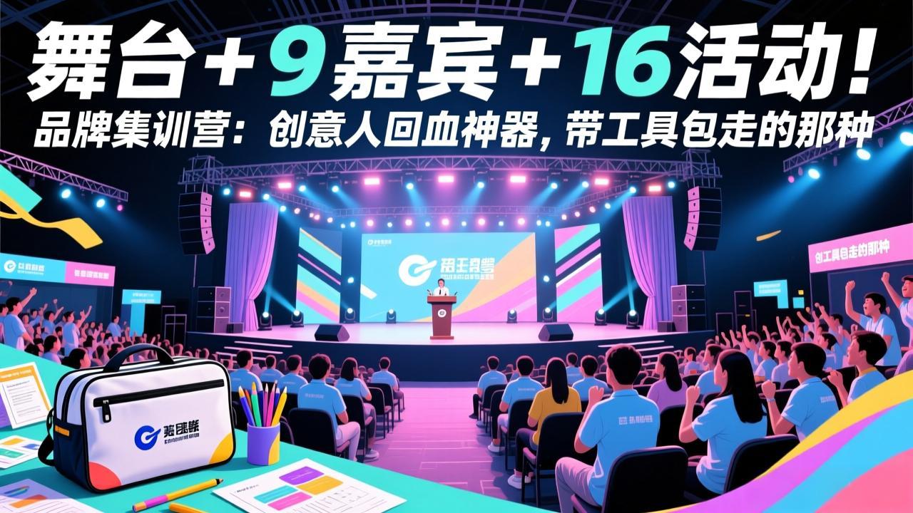 舞台 + 9 嘉宾 + 16 活动！品牌集训营：创意人回血神器，带工具包走的那种-大伟资源网