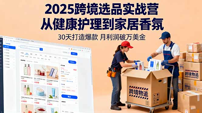 2025跨境选品实战营：从健康护理到家居香氛，30天打造爆款,月利润破万美金-大伟资源网