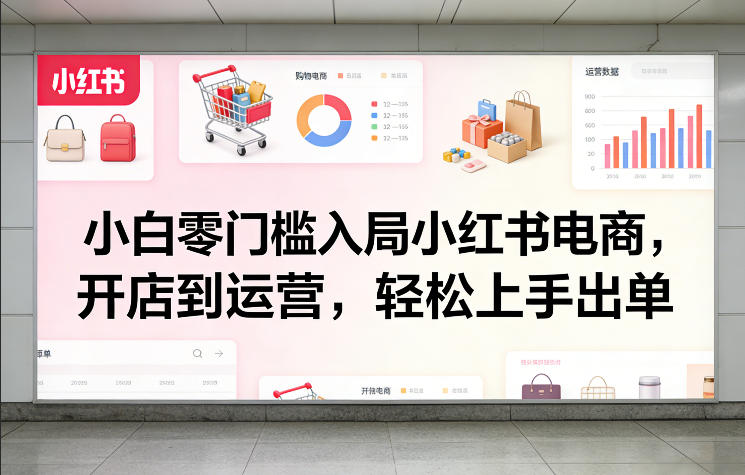 小白零门槛入局小红书电商，开店到运营，轻松上手出单-大伟资源网