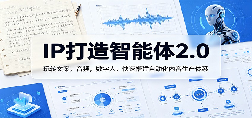 IP打造智能体2.0：玩转文案，音频，数字人，快速搭建自动化内容生产体系-大伟资源网