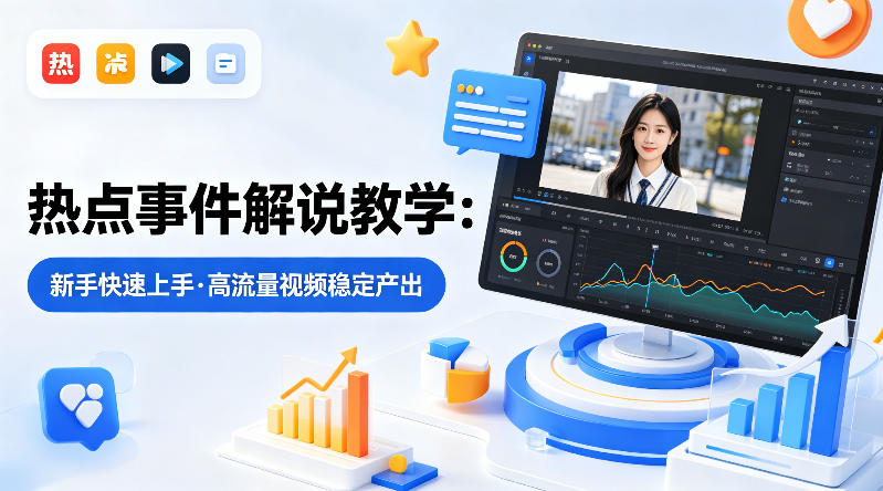 某大V的热点事件解说教学，新手也能快速上手，稳定产出高流量解说视频-大伟资源网