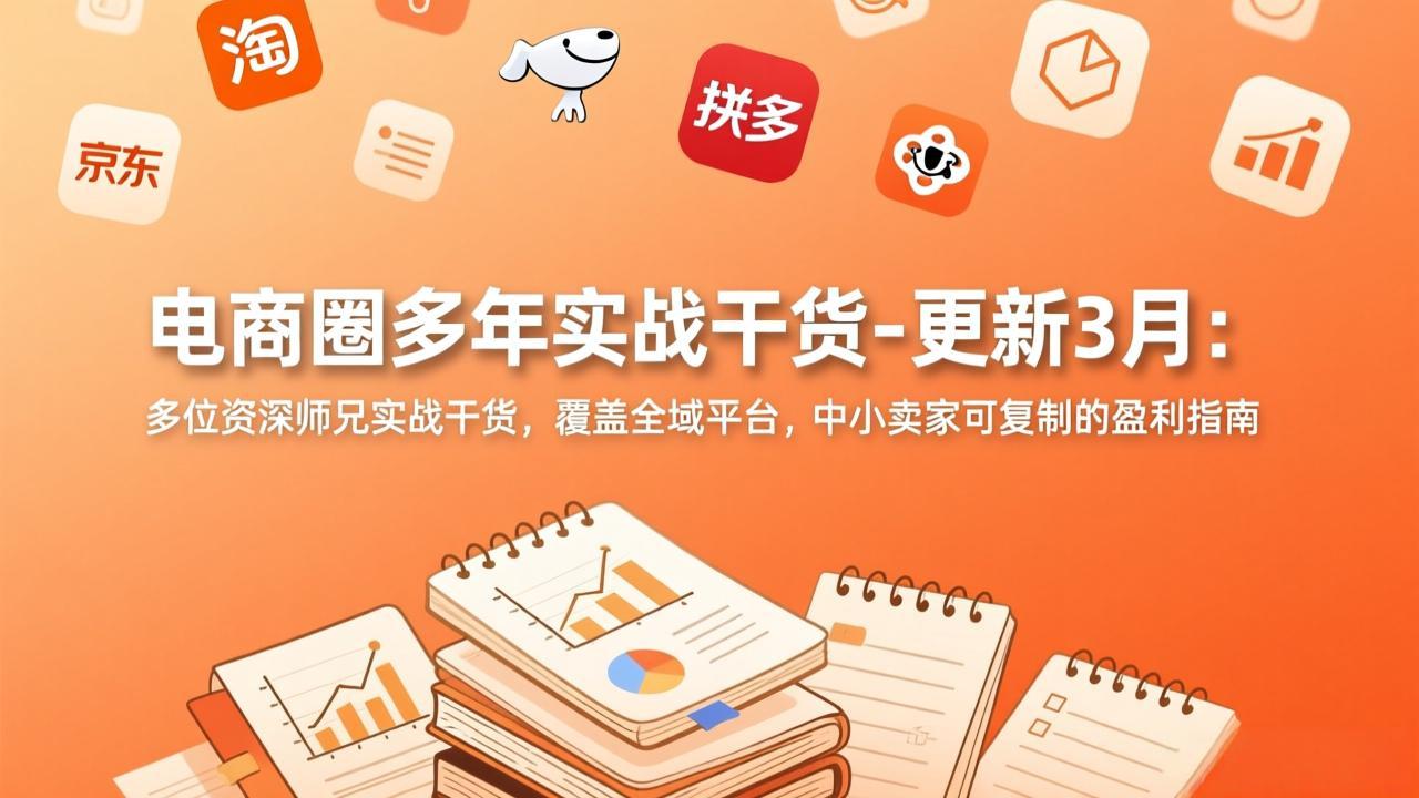 电商圈多年实战干货-更新3月：多位资深师兄实战干货，覆盖全域平台，中小卖家可复制的盈利指南-大伟资源网