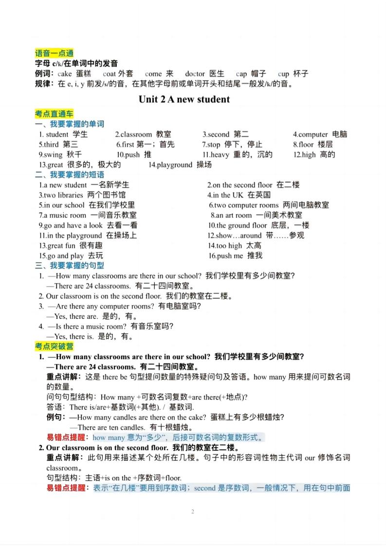 五年级上英语必背知识单《译林版》-大伟资源网