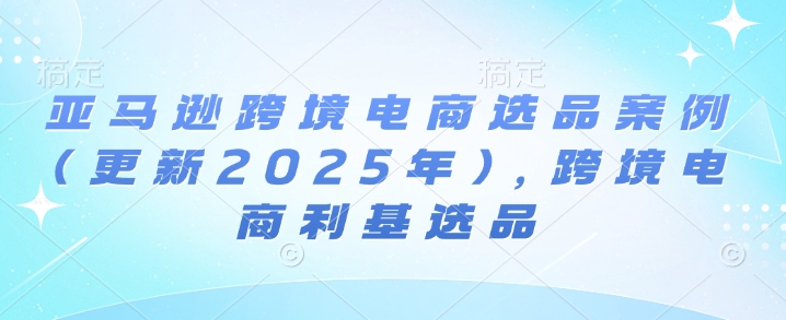 亚马逊跨境电商选品案例(更新2025年7月)，跨境电商利基选品-大伟资源网