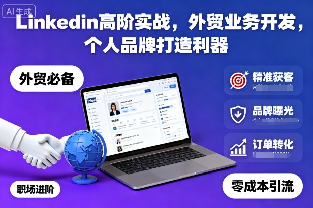 Linkedin高阶实战，外贸业务开发，个人品牌打造利器-大伟资源网