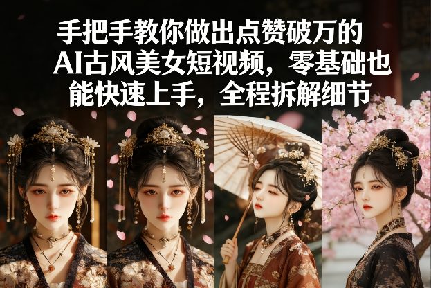 手把手教你做出点赞破万的AI古风美女短视频，零基础也能快速上手，全程拆解细节-大伟资源网