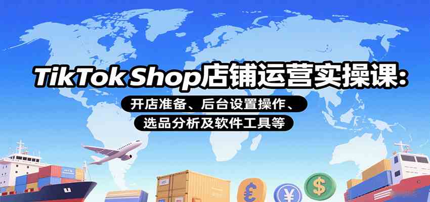 TikTok Shop店铺运营实操课：开店准备、后台设置操作、选品分析及软件工具等-大伟资源网