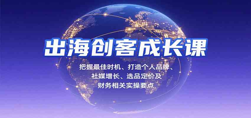 出海创客成长课，把握最佳时机、打造个人品牌、社媒增长、选品定价及财务相关实操要点-大伟资源网