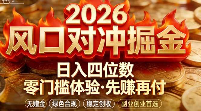 2026美金对冲套利，无赠金对冲策略保驾护航，低门槛易上手实操。单人单日收益2000+-大伟资源网