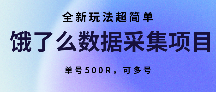饿了么数据采集项目，全新玩法超简单，单号500R，可多号-大伟资源网
