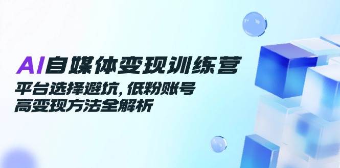 （14966期）AI自媒体变现训练营，平台选择避坑，低粉账号高变现方法全解析-大伟资源网