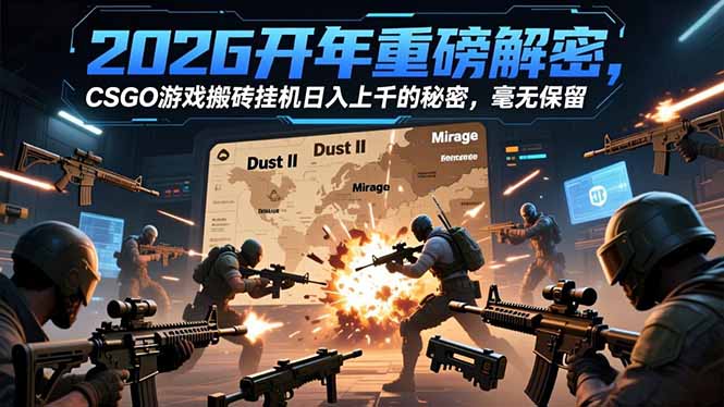2026开年重磅解密，CSGO游戏搬砖挂机日入上千的秘密，毫无保留-大伟资源网