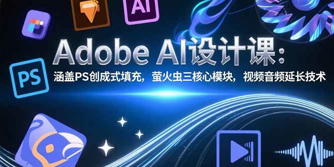 （15469期）Adobe AI设计课：涵盖PS创成式填充，萤火虫三核心模块，视频音频延长技术-大伟资源网